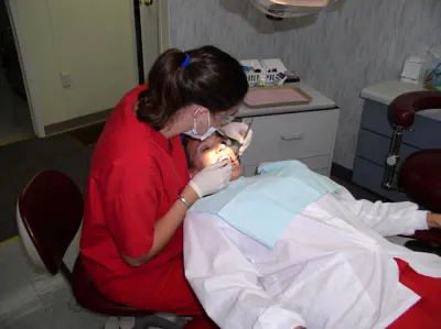 Patient receiving dental care